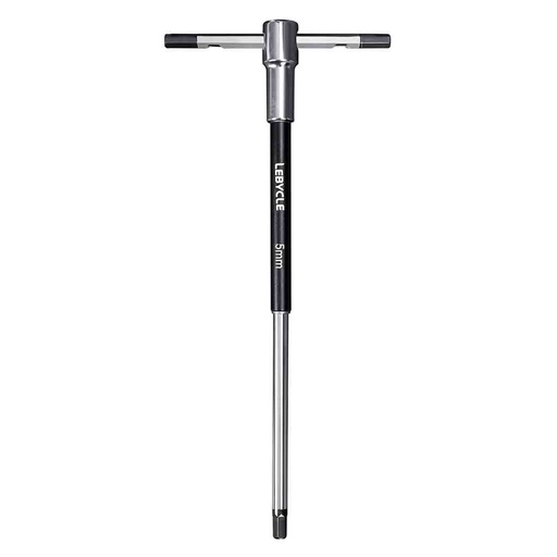 [LB0199] LEBYCLE Llave Allen en T profesional de 5 mm con casquillo giratorio, eje de acero Cr-V