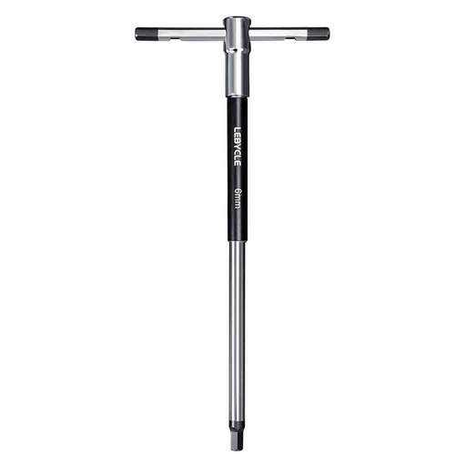 [LB0200] LEBYCLE Llave Allen en T profesional de 6 mm con casquillo giratorio, eje de acero Cr-V