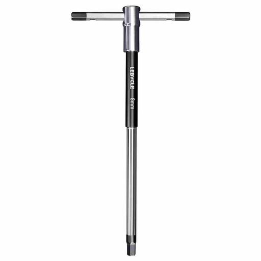 [LB0201] LEBYCLE Llave Allen en T profesional de 8 mm con casquillo giratorio, eje de acero Cr-V