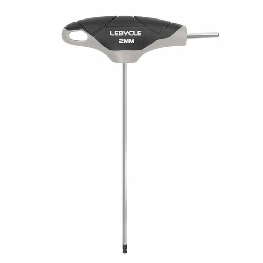 [LB0202] LEBYCLE Llave Allen 2 mm en T de punta redondeada, eje en acero Cr-V, mango ergonómico antideslizant