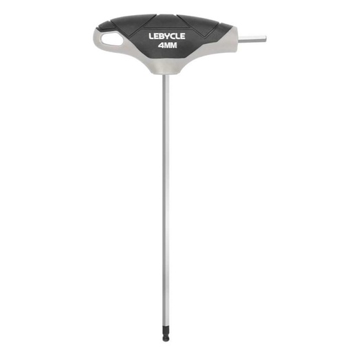 [LB0205] LEBYCLE Llave Allen 4 mm en T de punta redondeada, eje en acero Cr-V, mango ergonómico antideslizant