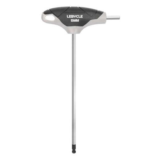 [LB0206] LEBYCLE Llave Allen 5 mm en T de punta redondeada, eje en acero Cr-V, mango ergonómico antideslizant