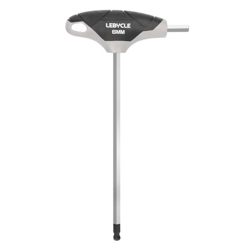 [LB0207] LEBYCLE Llave Allen 6 mm en T de punta redondeada, eje en acero Cr-V, mango ergonómico antideslizant