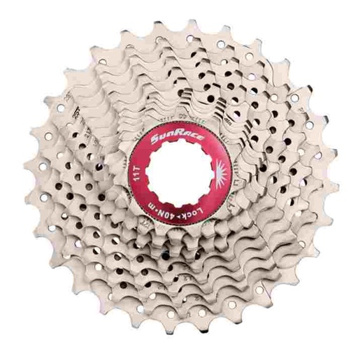 [SRK104] Cassette Sunrace 11v 11-34 araña, cierre y espaciadores aluminio, piñones acero 360g