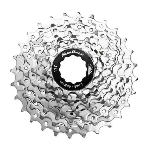 [SRK900] Cassette Sunrace 9v 11-28, Nickel, acero, 276g