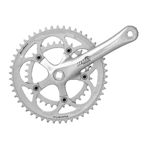 [SRPL02] Juego bielas 170mm 8v 50/34T eje cuadradillo, aluminio pavonado
