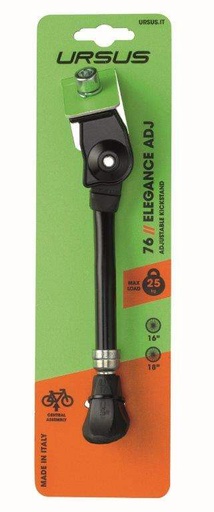 [U76NV005] Caballete lateral anclaje central URSUS ELEGANCE Ajustable 16'' / 18'' (extra-corto), negro
