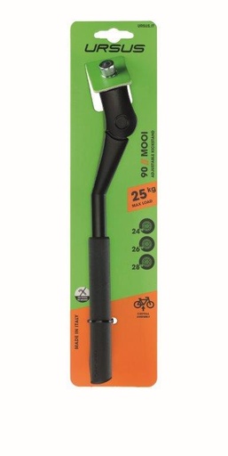[U90VN00S] Caballete lateral anclaje central URSUS MOOI 25 kg, Negro, botón ajuste 24" a 28"