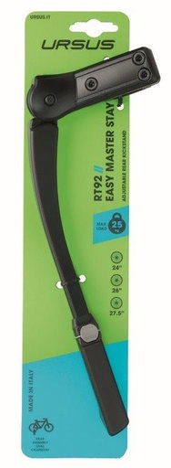 [U92VN00T] Caballete Trasero a la vaina, URSUS EASY MASTER STAY, Negro, 25 kg, botón ajuste 355 mm 27,5" a 29"